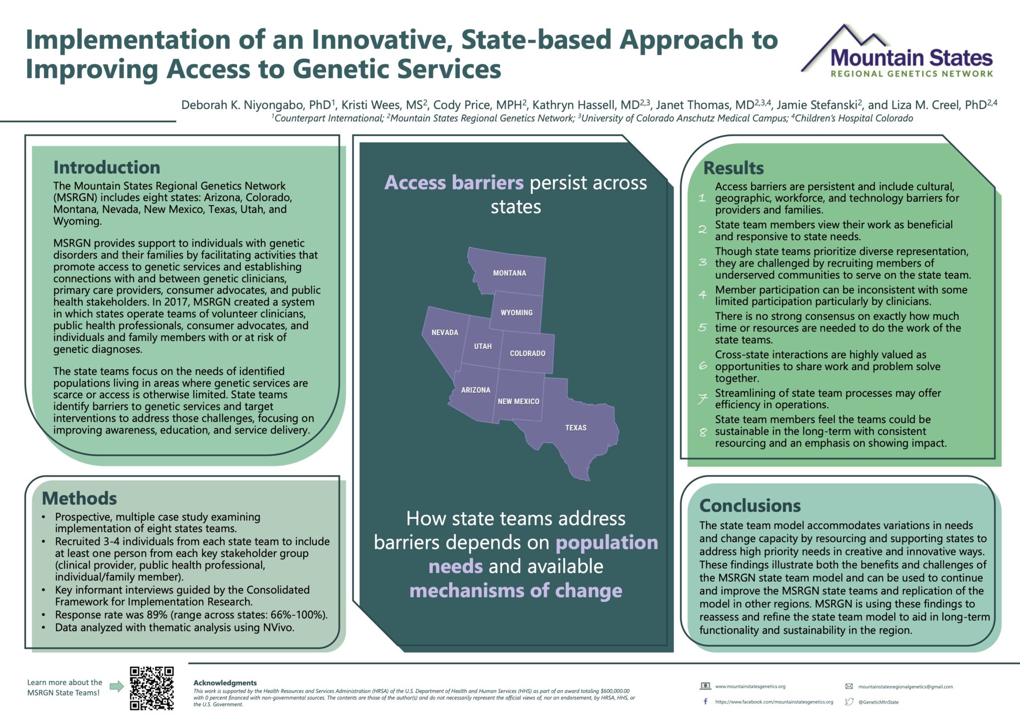 MSRGN Presents Poster at the 2023 ACMG Meeting Mountain States